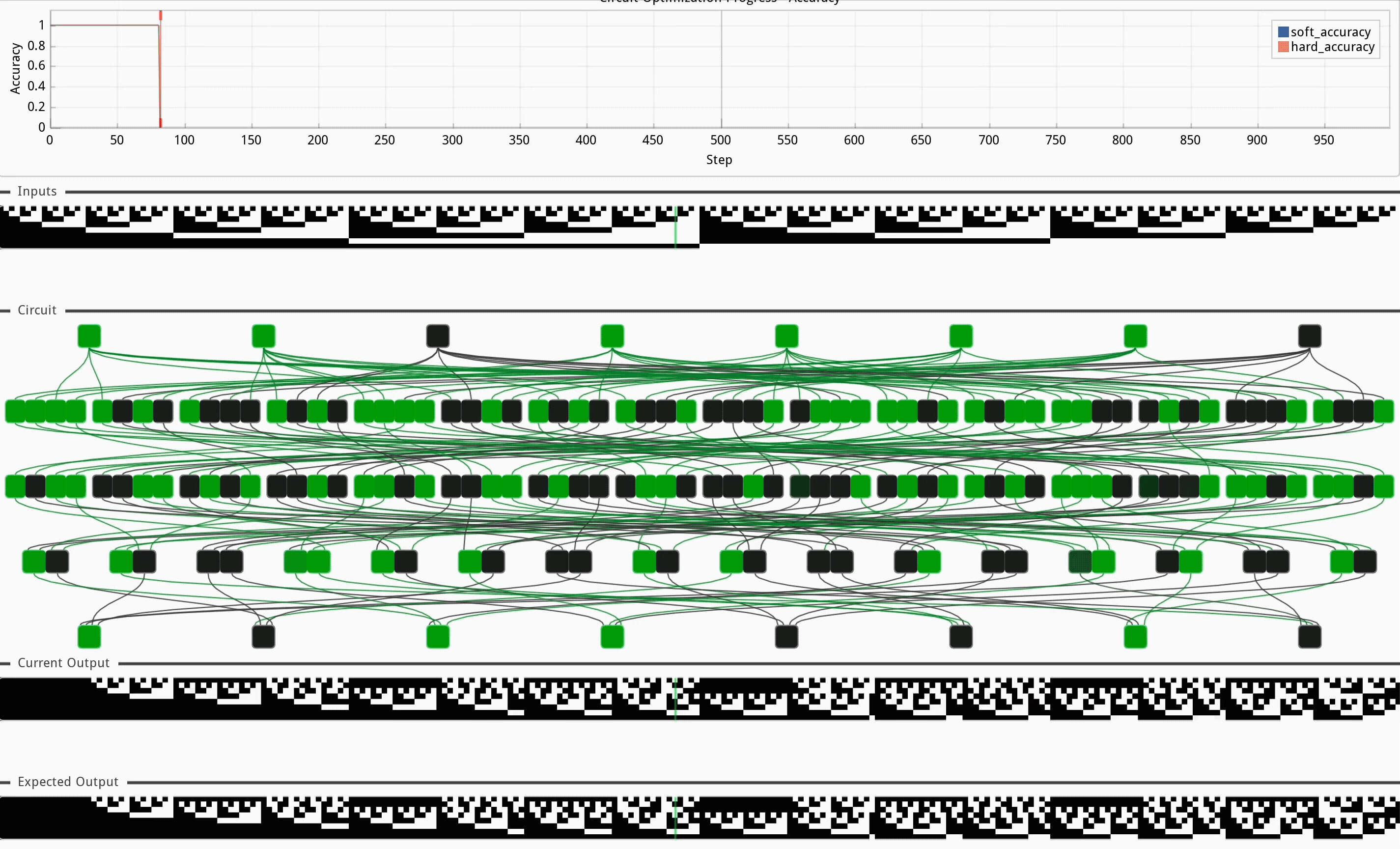 Self-organising circuit animation